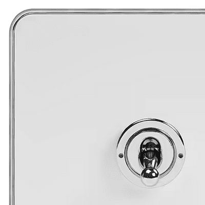 White Metal & Polished Chrome Toggle Switches