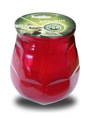 Bolsius Professional Twilight Candle with red coloured glass bulb - 70 hour candle