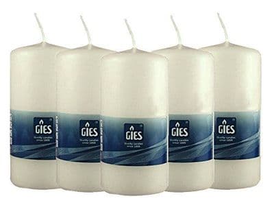 Gies Pillar Candles - Box of 6 - 130mm x 58mm 43 hour candles