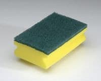 Heavy duty sponge scourer - with green abrasive (60 pack)