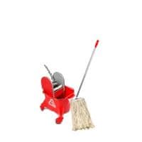 Kentucky Mop Bucket, Mop Shaft & Mop Head Combination Pack - 23L kentucky bucket & Wringer (RED)