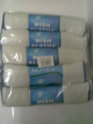 White Cotton Stockinette Dishcloths (Pack Of 8)