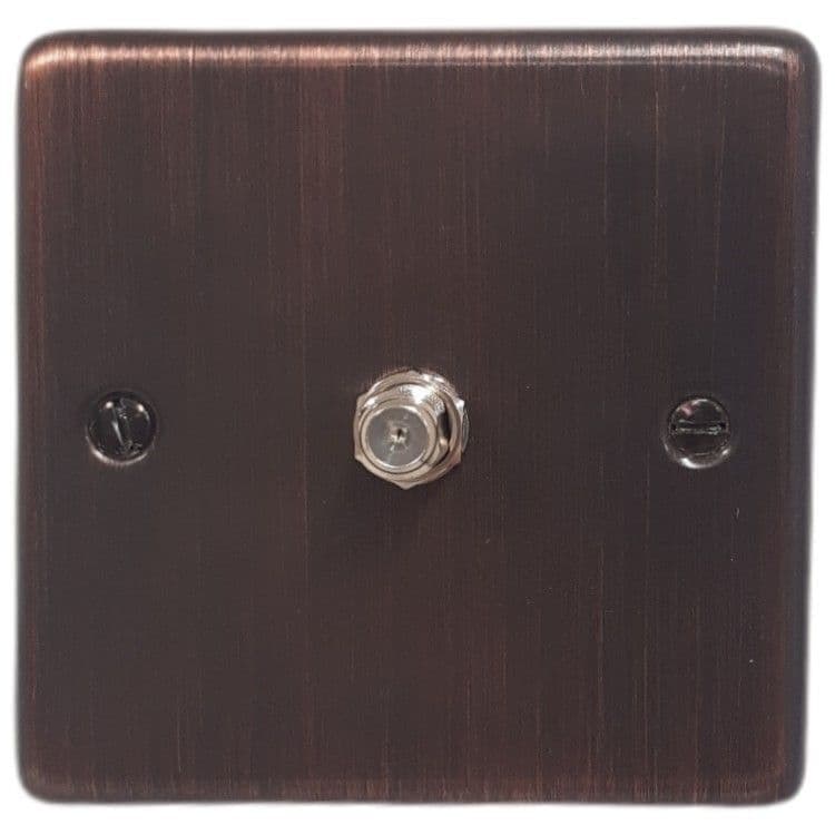 G&H CAC37 Standard Plate Antique Copper 1 Gang Single Satellite Point ...