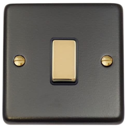 G&H CFB305-PB Standard Plate Matt Black 1 Gang Intermediate Rocker Light Switch