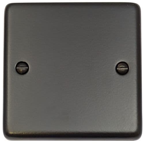 G&H CFB31 Standard Plate Matt Black 1 Gang Single Blank Plate