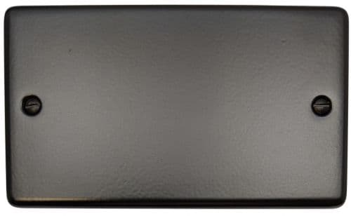 G&H CFB32 Standard Plate Matt Black 2 Gang Double Blank Plate