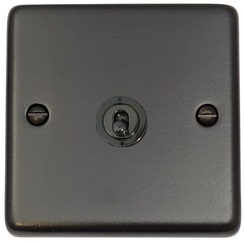 G&H CFB385-BN Standard Plate Matt Black 1 Gang Intermediate Toggle Light Switch