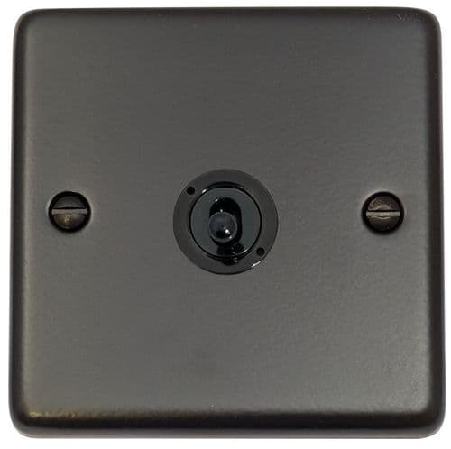 G&H CFB385-FBK Standard Plate Matt Black 1 Gang Intermediate Toggle Light Switch