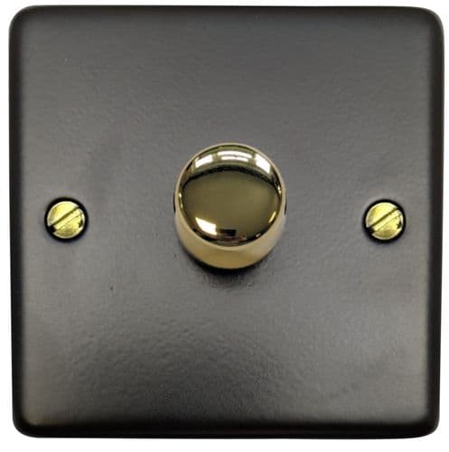 G&H CFB521-PB Standard Plate Matt Black 1 Gang 1 or 2 Way LED Dimmer Switch