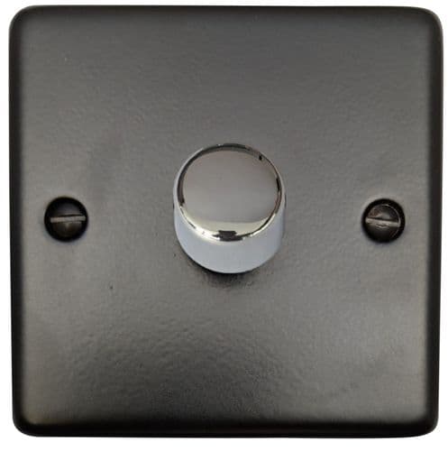 G&H CFB521-PC Standard Plate Matt Black 1 Gang 1 or 2 Way LED Dimmer Switch