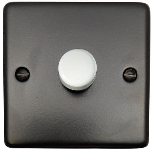 G&H CFB521-W Standard Plate Matt Black 1 Gang 1 or 2 Way LED Dimmer Switch