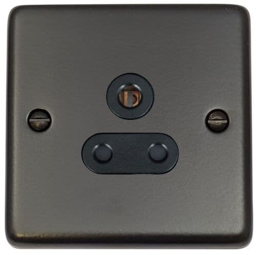 G&H CFB59B Standard Plate Matt Black 1 Gang Single 5 Amp Plug Socket