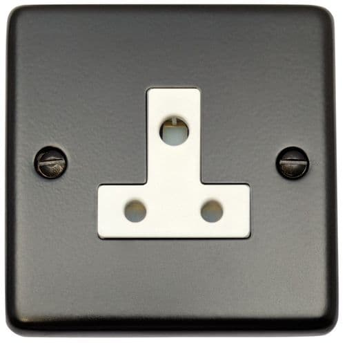 G&H CFB59W Standard Plate Matt Black 1 Gang Single 5 Amp Plug Socket