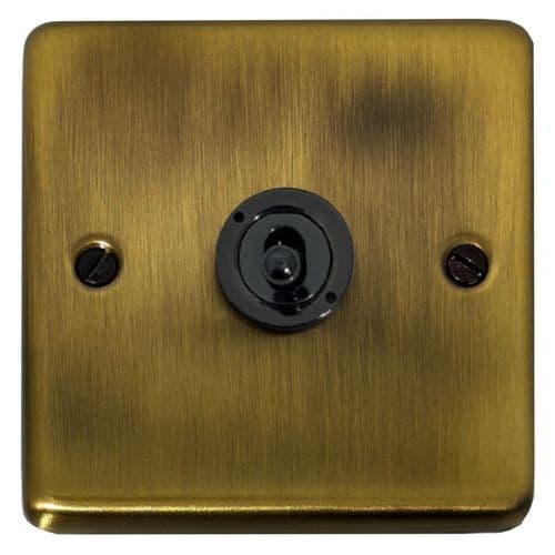 G&H CLAB381-FBK Standard Plate Light Antique Brass 1 Gang 2 Way Toggle Light Switch