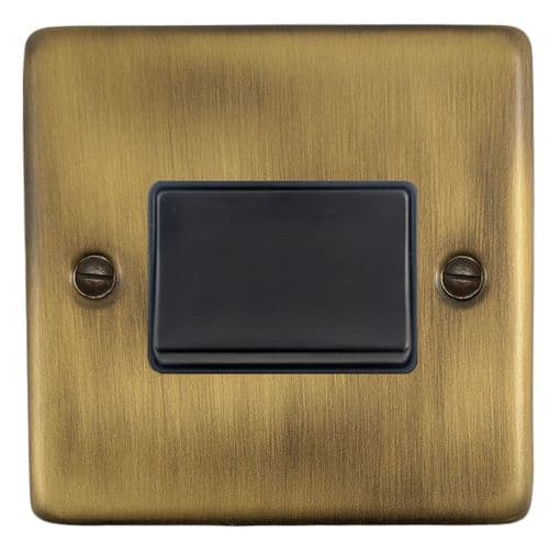 G&H CLAB69B Standard Plate Light Antique Brass 1 Gang Triple Pole 10A Fan Isolator Switch
