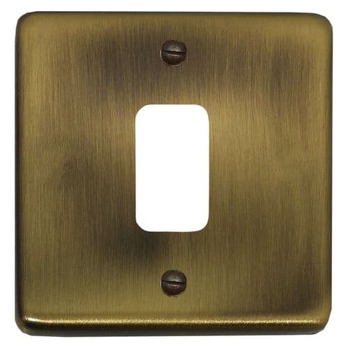 G&H CLAB71 Standard Plate Light Antique Brass 1 Gang Grid Plate to suit G&H Grid Modules
