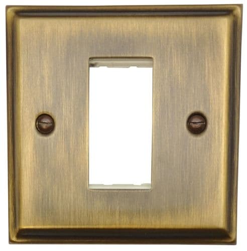 G&H DAB161 Deco Plate Antique Brass 1 Gang 1 Module Euro Plate