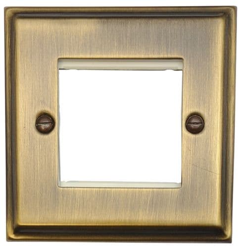 G&H DAB162 Deco Plate Antique Brass 1 Gang 2 Module Euro Plate