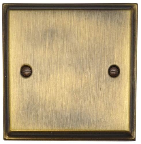 G&H DAB31 Deco Plate Antique Brass 1 Gang Single Blank Plate