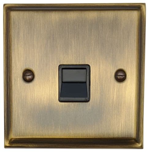 G&H DAB34B Deco Plate Antique Brass 1 Gang Slave BT Telephone Socket