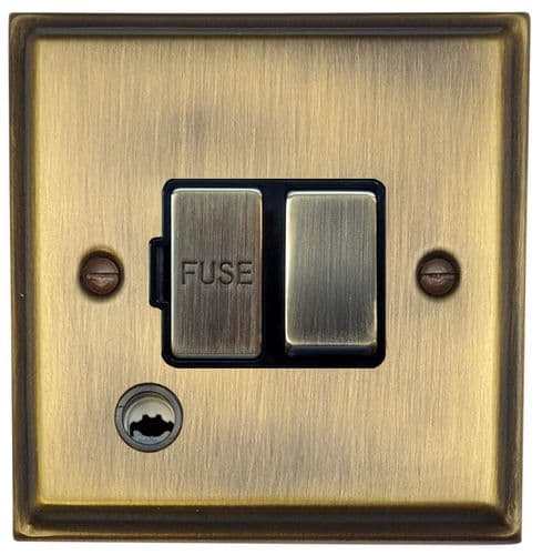 G&H DAB356 Deco Plate Antique Brass 1 Gang Fused Spur 13A Switched & Flex Outlet