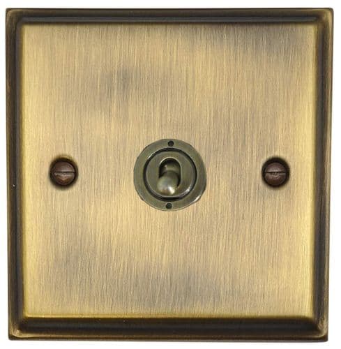 G&H DAB385-AB Deco Plate Antique Brass 1 Gang Intermediate Toggle Light Switch