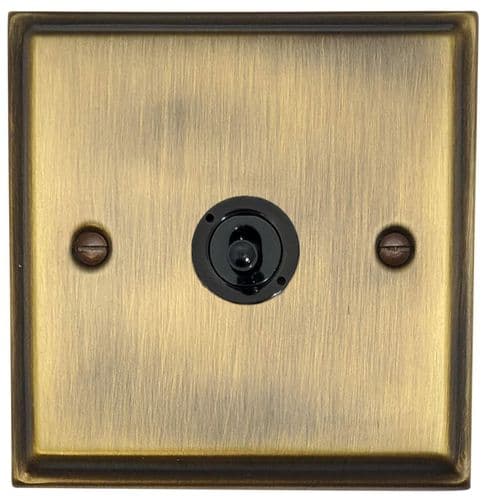 G&H DAB385-FBK Deco Plate Antique Brass 1 Gang Intermediate Toggle Light Switch