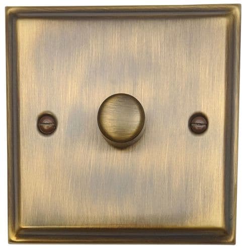 G&H DAB521 Deco Plate Antique Brass 1 Gang 1 or 2 Way LED Dimmer Switch