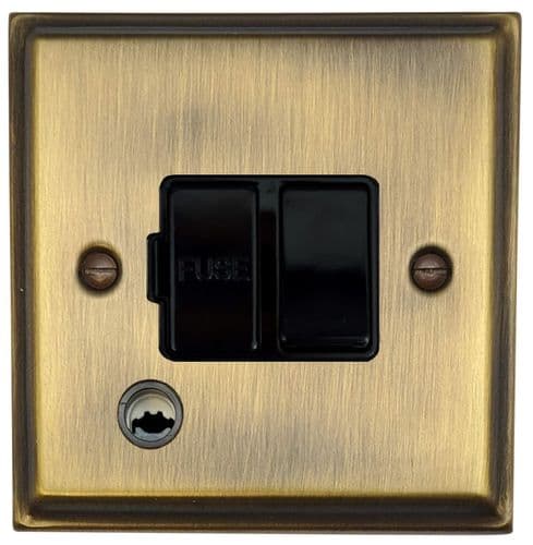 G&H DAB56B Deco Plate Antique Brass 1 Gang Fused Spur 13A Switched & Flex Outlet