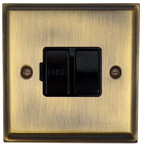 G&H DAB57B Deco Plate Antique Brass 1 Gang Fused Spur 13A Switched