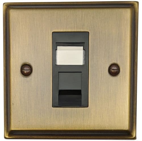 G&H DAB61B Deco Plate Antique Brass 1 Gang RJ45 Socket