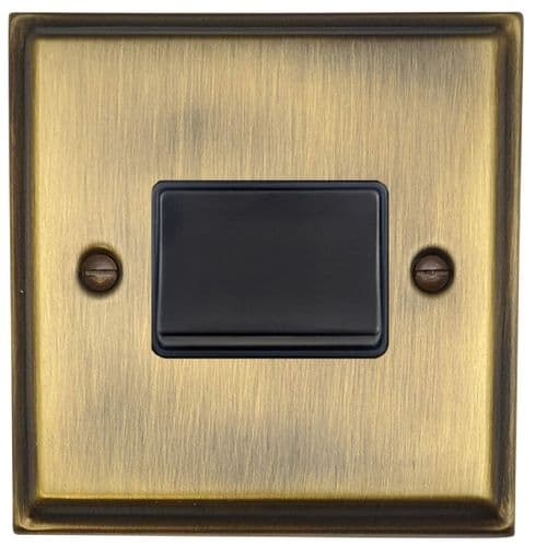 G&H DAB69B Deco Plate Antique Brass 1 Gang Triple Pole 10A Fan Isolator Switch