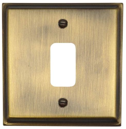 G&H DAB71 Deco Plate Antique Brass 1 Gang Grid Plate to suit G&H Grid Modules