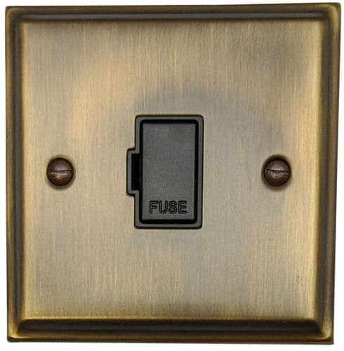 G&H DAB90B Deco Plate Antique Brass 1 Gang Fused Spur 13A Unswitched