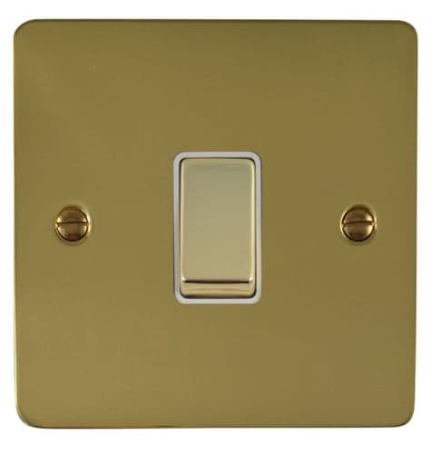 G&H FBUL205 Flat Plate Unlacquered Polished Brass 1 Gang Intermediate Rocker Light Switch