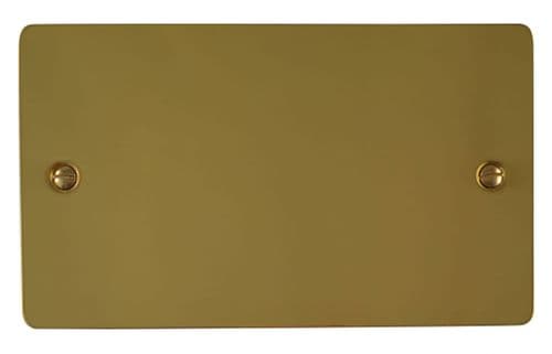 G&H FBUL32 Flat Plate Unlacquered Polished Brass 2 Gang Double Blank Plate