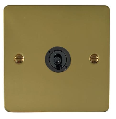 G&H FBUL385-FBK Flat Plate Unlacquered Polished Brass 1 Gang Intermediate Toggle Light Switch