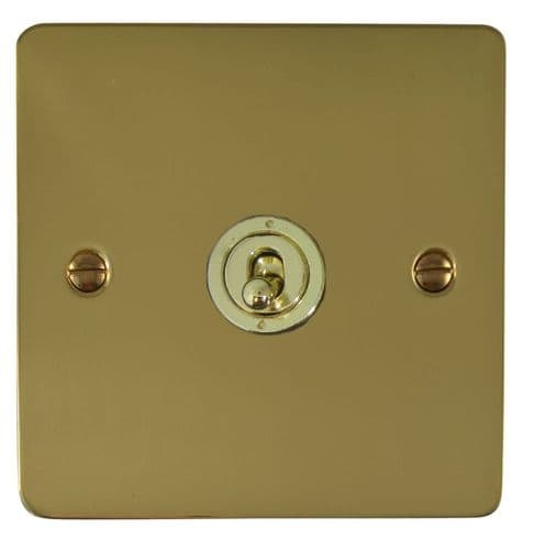 G&H FBUL385-PB Flat Plate Unlacquered Polished Brass 1 Gang Intermediate Toggle Light Switch