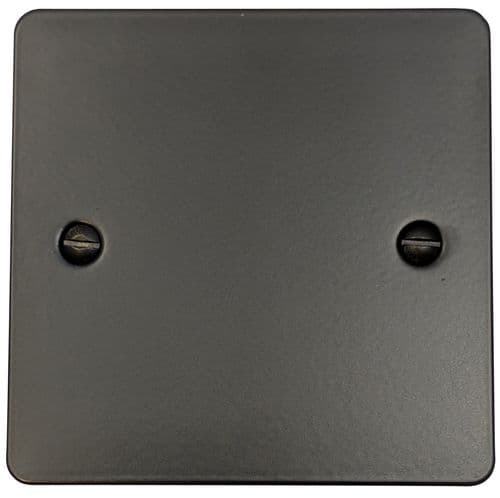 G&H FFB31 Flat Plate Matt Black 1 Gang Single Blank Plate