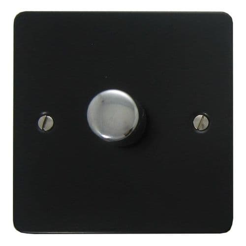 G&H FFB521-PC Flat Plate Matt Black 1 Gang 1 or 2 Way LED Dimmer Switch