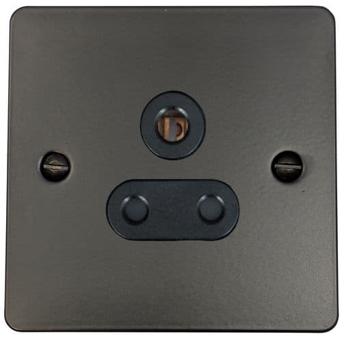G&H FFB59B Flat Plate Matt Black 1 Gang Single 5 Amp Plug Socket