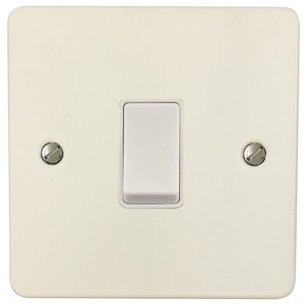 G&H FW1W Flat Plate Matt White 1 Gang 1 or 2 Way Rocker Light Switch