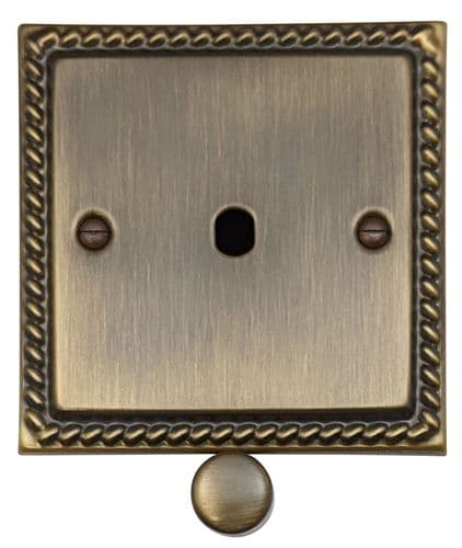 G&H MAB11-PK Monarch Roped Antique Brass 1 Gang Dimmer Plate Only inc Dimmer Knobs