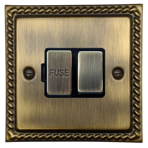 G&H MAB357 Monarch Roped Antique Brass 1 Gang Fused Spur 13A Switched