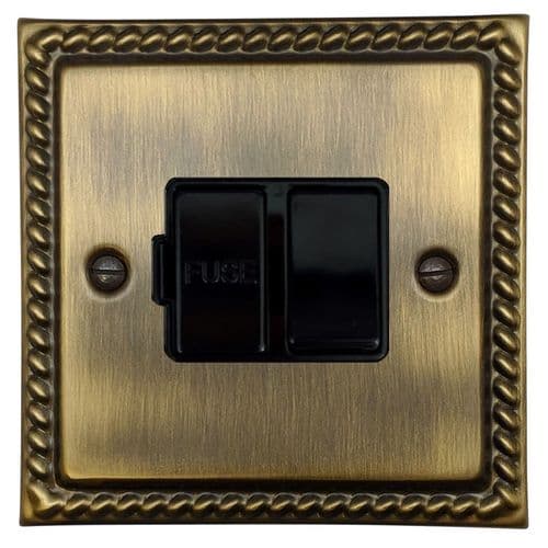 G&H MAB57B Monarch Roped Antique Brass 1 Gang Fused Spur 13A Switched