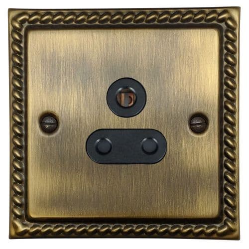G&H MAB59B Monarch Roped Antique Brass 1 Gang Single 5 Amp Plug Socket
