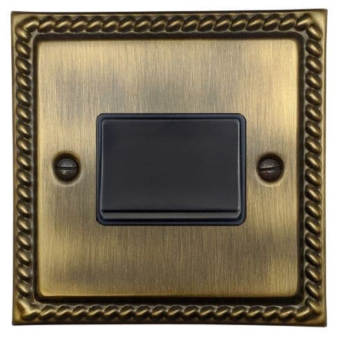 G&H MAB69B Monarch Roped Antique Brass 1 Gang Triple Pole 10A Fan Isolator Switch