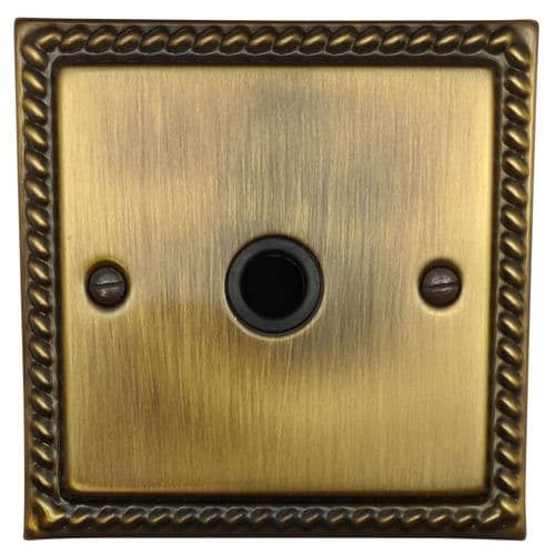 G&H MAB79B Monarch Roped Antique Brass 1 Gang Flex Outlet Plate