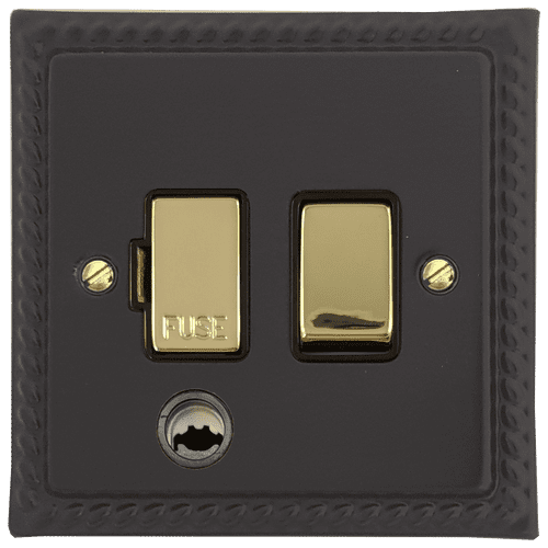 G&H MFB356-PB Monarch Roped Matt Black 1 Gang Fused Spur 13A Switched & Flex Outlet