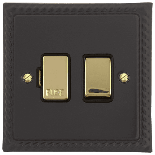 G&H MFB357-PB Monarch Roped Matt Black 1 Gang Fused Spur 13A Switched